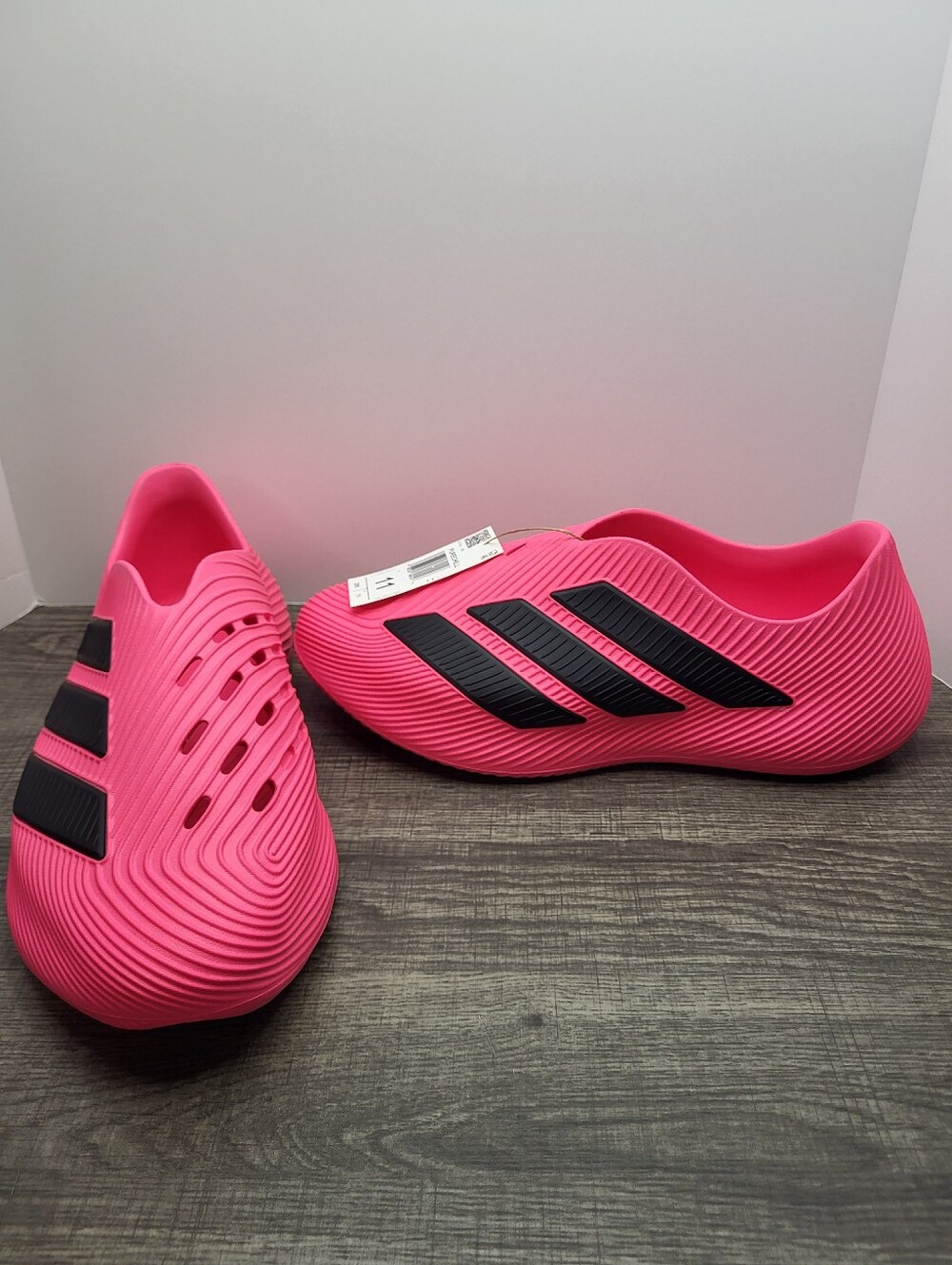 Adidas Purechill Lucid Pink Core Black Men’s Size 11 Slip Ons Shoes KI0065 New